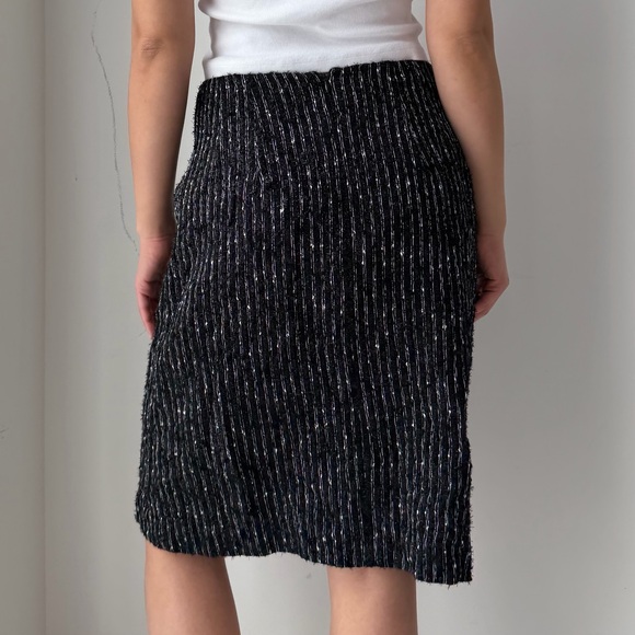 Sunny Choi Black Striped Wool Skirt - Small - Picture 3 of 4